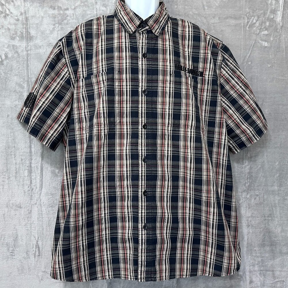 Harley-Davidson Plaid Button Down Shirt Sz 3XL